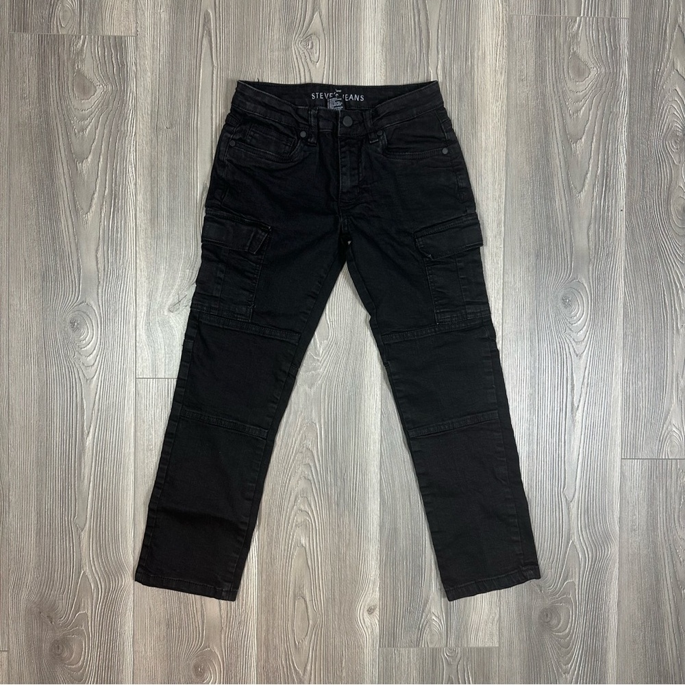 Steve Jeans Black Cargo Jeans Kids Size 8